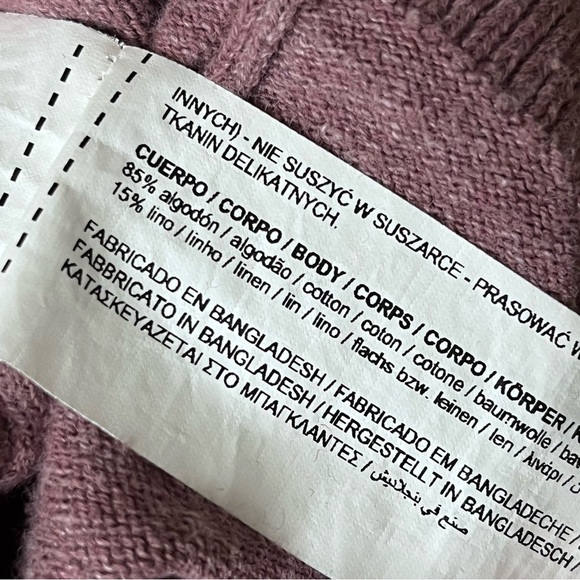 SFERA Men’s Burgundy Piqué Polo Shirt Medium Linen Blend Preppy Coastal Beach - Picture 5 of 7